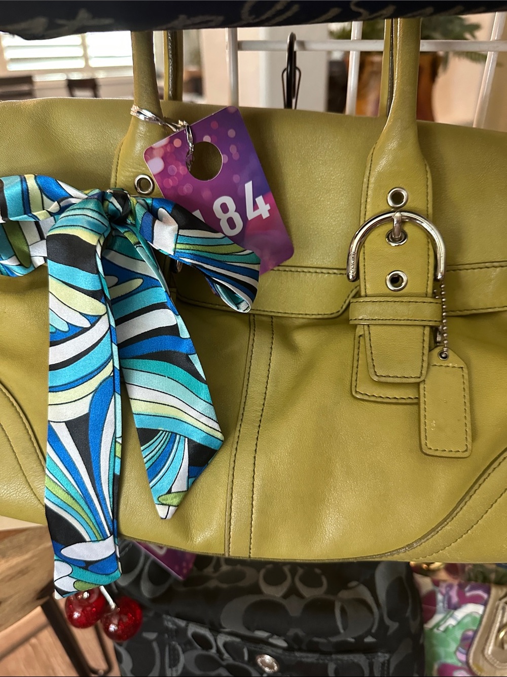 Coach Citrus Yellow Leather Shoulder Bag - Picture 10 of 12